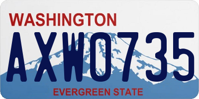 WA license plate AXW0735