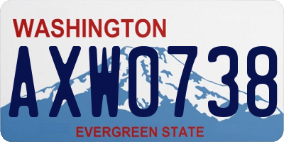 WA license plate AXW0738