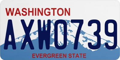 WA license plate AXW0739