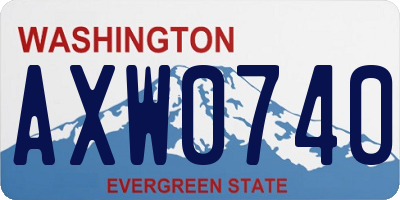 WA license plate AXW0740
