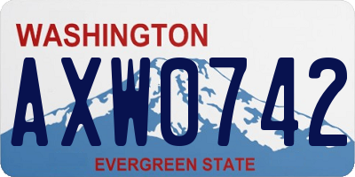 WA license plate AXW0742