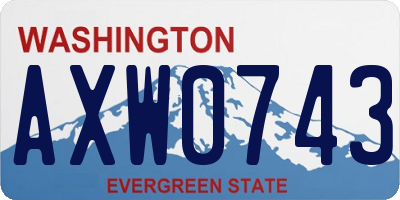 WA license plate AXW0743