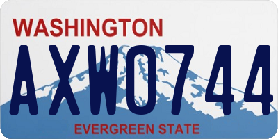 WA license plate AXW0744