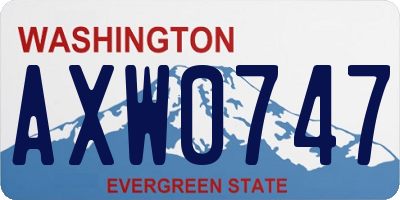 WA license plate AXW0747