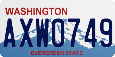 WA license plate AXW0749