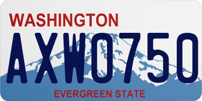 WA license plate AXW0750