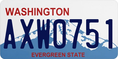 WA license plate AXW0751