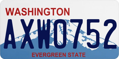 WA license plate AXW0752