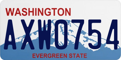 WA license plate AXW0754