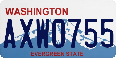 WA license plate AXW0755