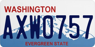 WA license plate AXW0757