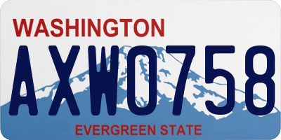 WA license plate AXW0758