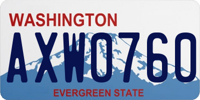 WA license plate AXW0760