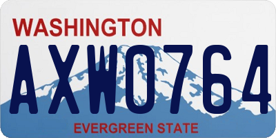 WA license plate AXW0764