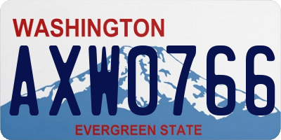 WA license plate AXW0766