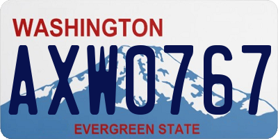 WA license plate AXW0767