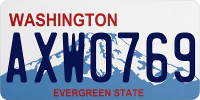 WA license plate AXW0769