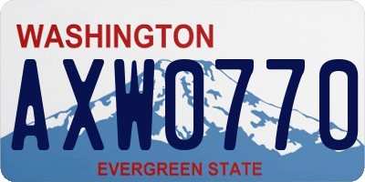 WA license plate AXW0770