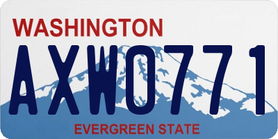 WA license plate AXW0771