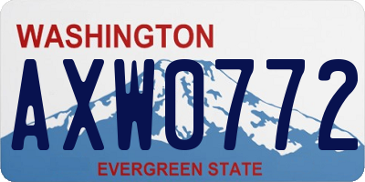 WA license plate AXW0772
