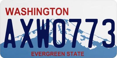 WA license plate AXW0773