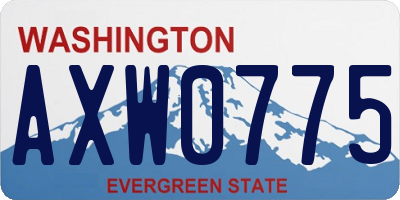 WA license plate AXW0775