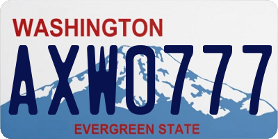 WA license plate AXW0777
