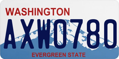 WA license plate AXW0780