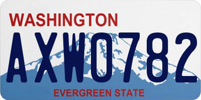 WA license plate AXW0782