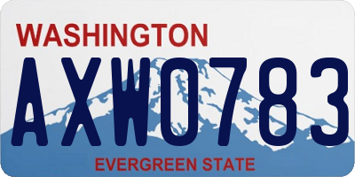 WA license plate AXW0783