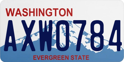 WA license plate AXW0784