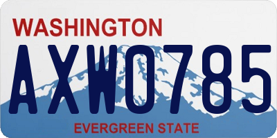 WA license plate AXW0785