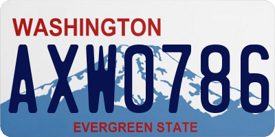 WA license plate AXW0786