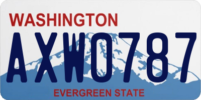 WA license plate AXW0787