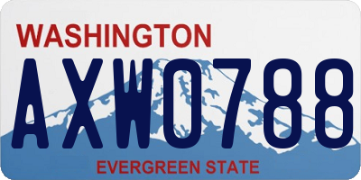 WA license plate AXW0788