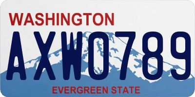 WA license plate AXW0789