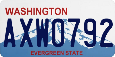 WA license plate AXW0792