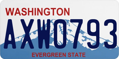 WA license plate AXW0793