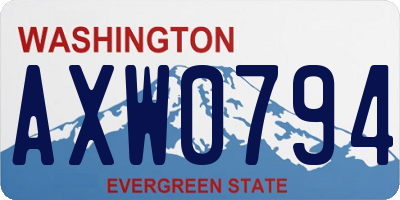 WA license plate AXW0794