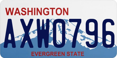 WA license plate AXW0796