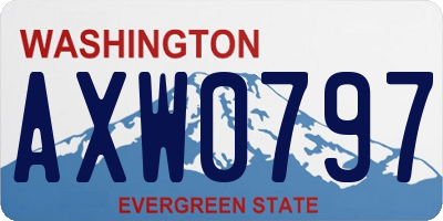 WA license plate AXW0797