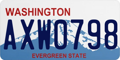 WA license plate AXW0798