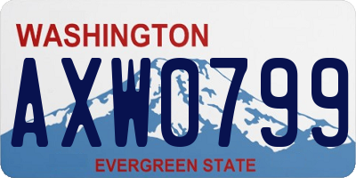 WA license plate AXW0799