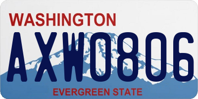 WA license plate AXW0806