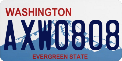 WA license plate AXW0808