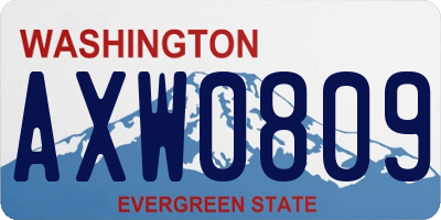 WA license plate AXW0809
