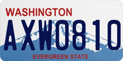 WA license plate AXW0810