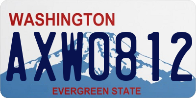 WA license plate AXW0812