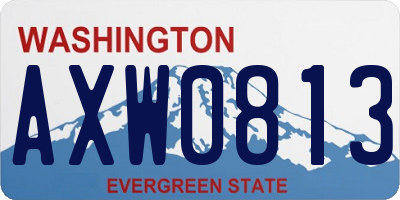WA license plate AXW0813