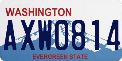 WA license plate AXW0814